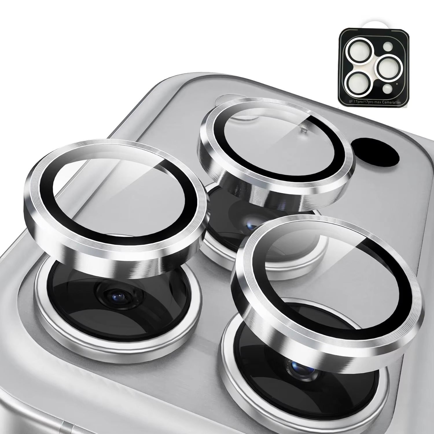 Elite iPhone Aluminum Alloy Camera Lens Protector, Tempered Glass Lens Film with Full Coverage, Scratch Resistance & Impact Protection