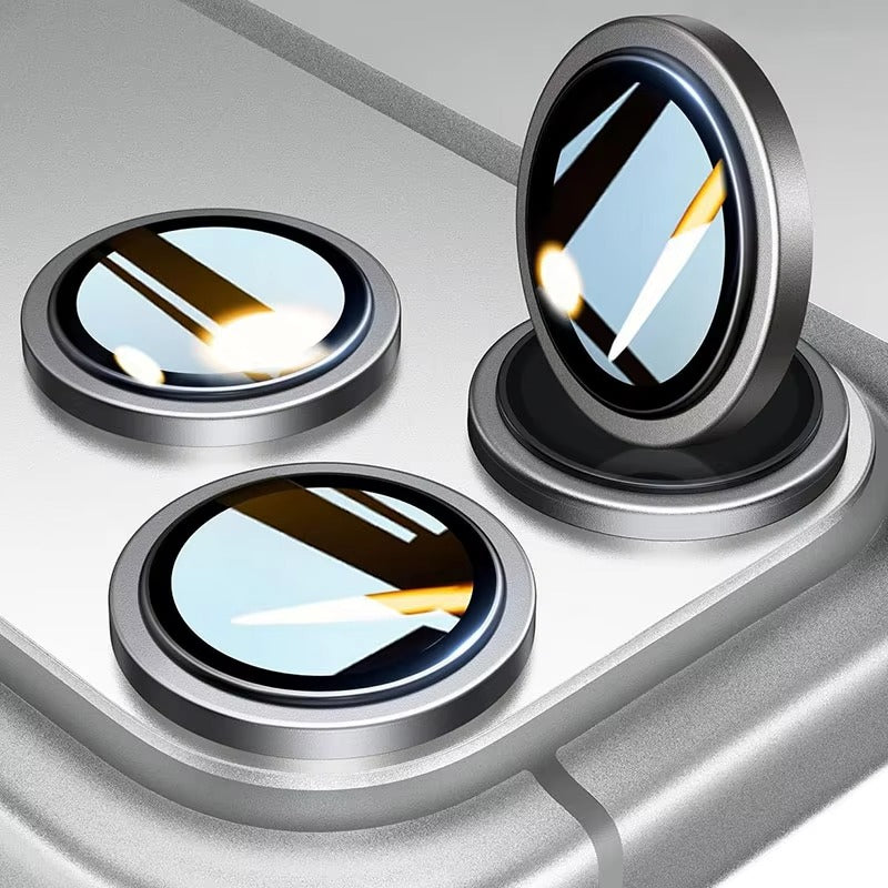 Elite iPhone Aluminum Alloy Camera Lens Protector, Tempered Glass Lens Film with Full Coverage, Scratch Resistance & Impact Protection