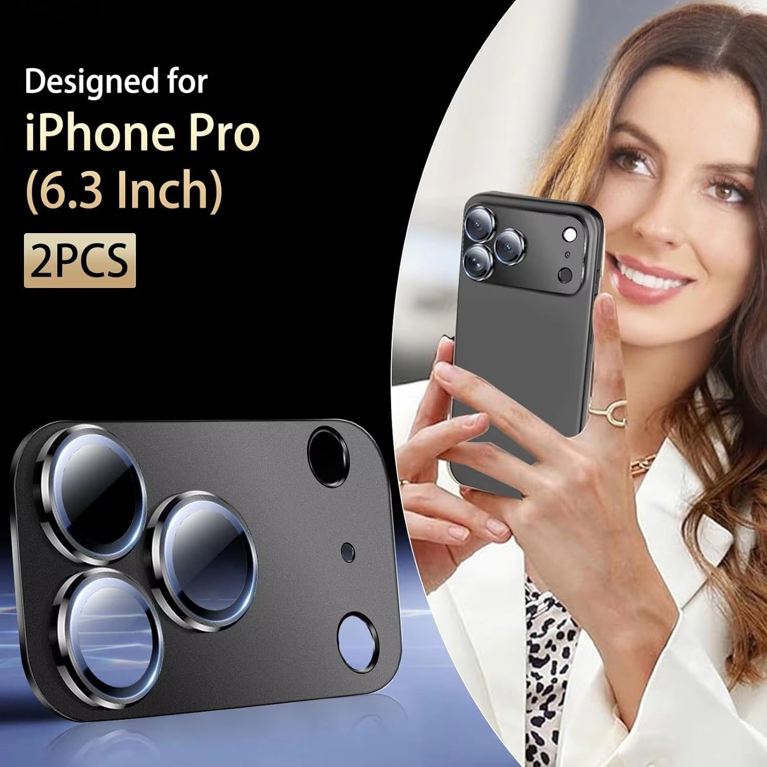 Elite iPhone Camera Lens Protector, Alloy Metal Tempered Glass Ring with Full Coverage, Scratch Resistance, Anti-Reflection & Shatter Protection