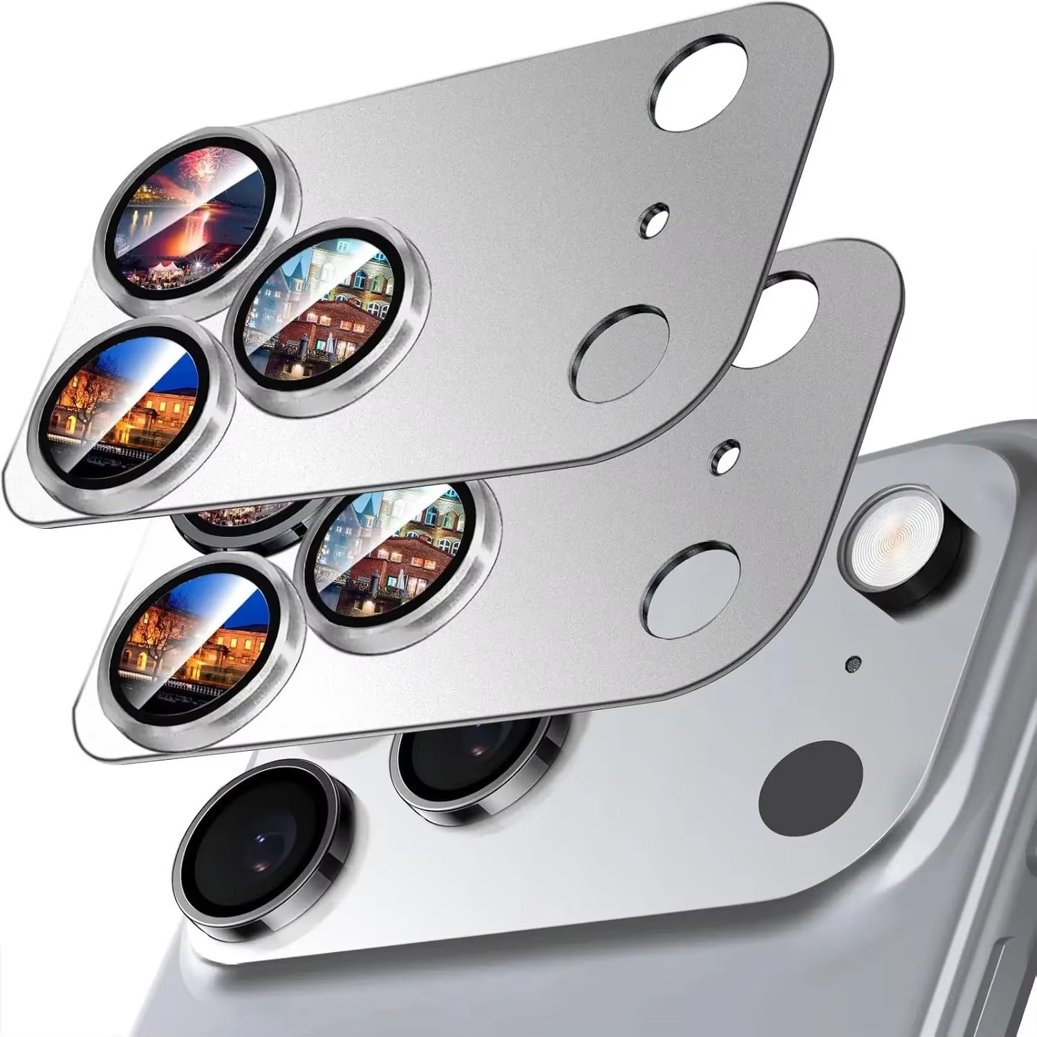 Elite iPhone Camera Lens Protector, Alloy Metal Tempered Glass Ring with Full Coverage, Scratch Resistance, Anti-Reflection & Shatter Protection