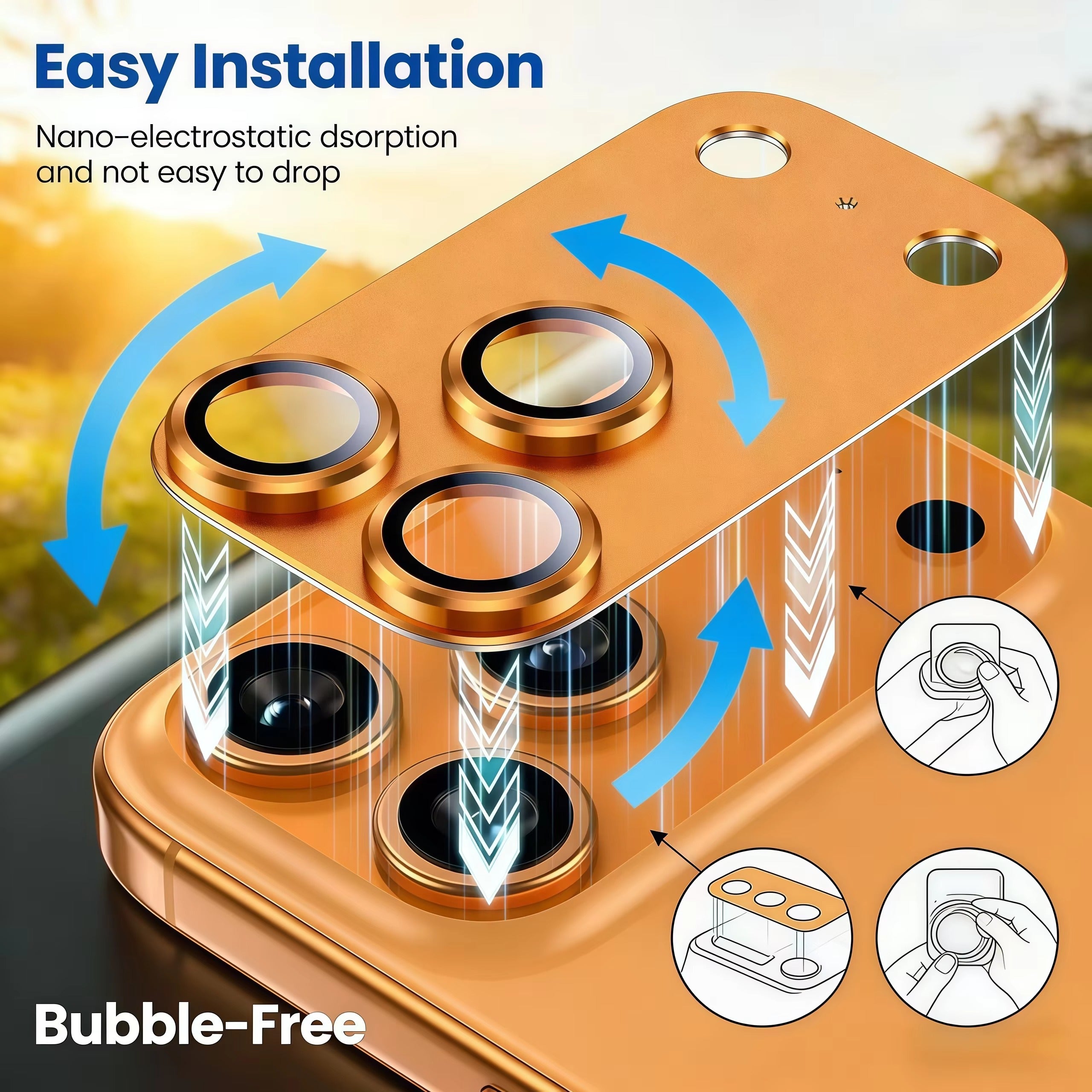 Elite iPhone Camera Lens Protector, Alloy Metal Tempered Glass Ring with Full Coverage, Scratch Resistance, Anti-Reflection & Shatter Protection