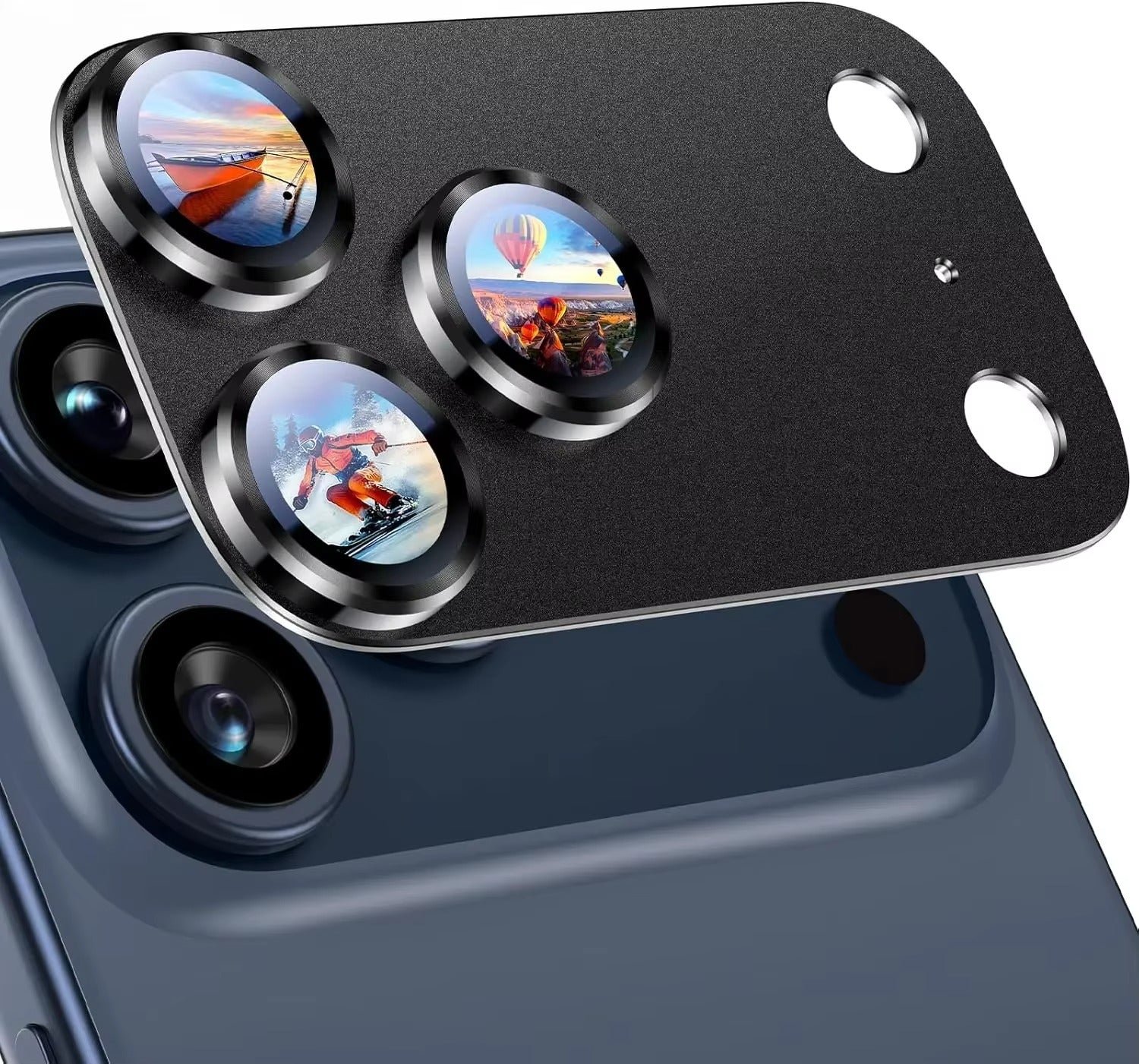 Elite iPhone Camera Lens Protector, Alloy Metal Tempered Glass Ring with Full Coverage, Scratch Resistance, Anti-Reflection & Shatter Protection