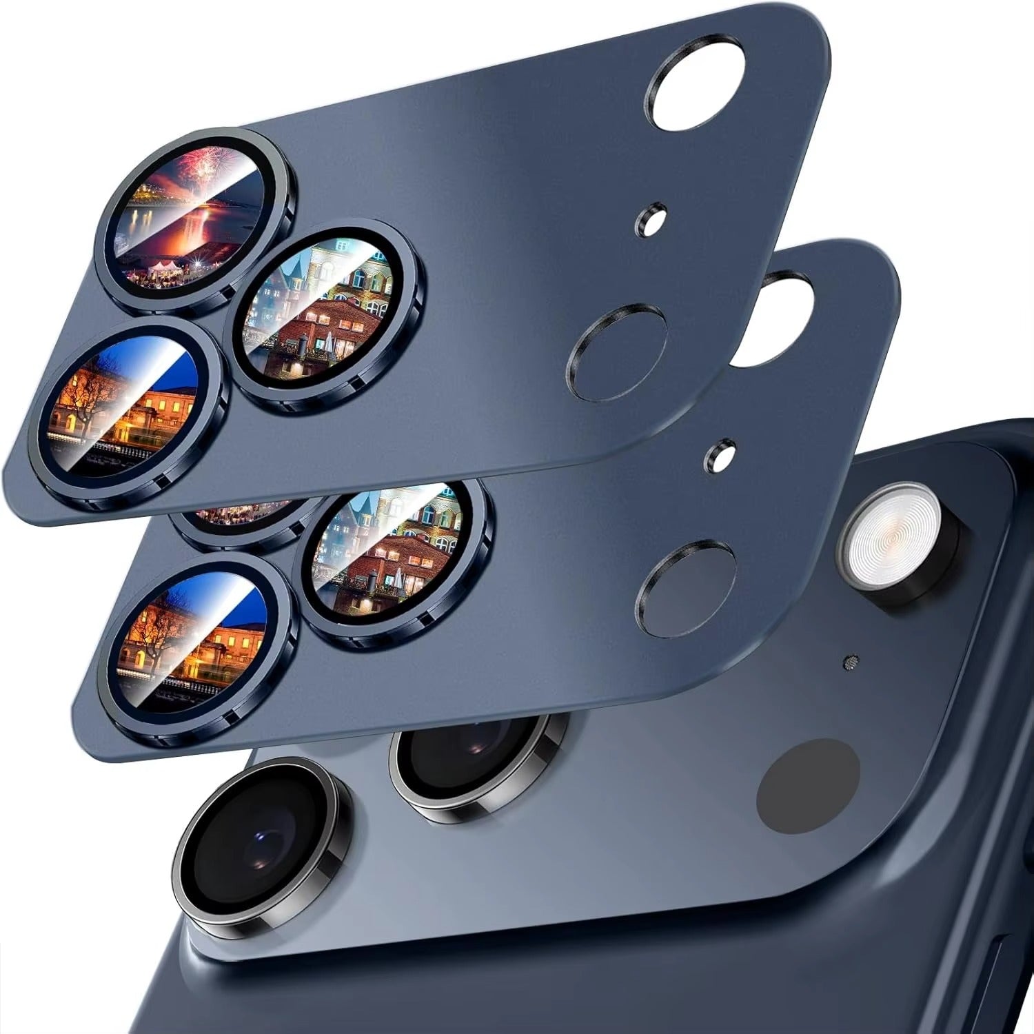 Elite iPhone Camera Lens Protector, Alloy Metal Tempered Glass Ring with Full Coverage, Scratch Resistance, Anti-Reflection & Shatter Protection