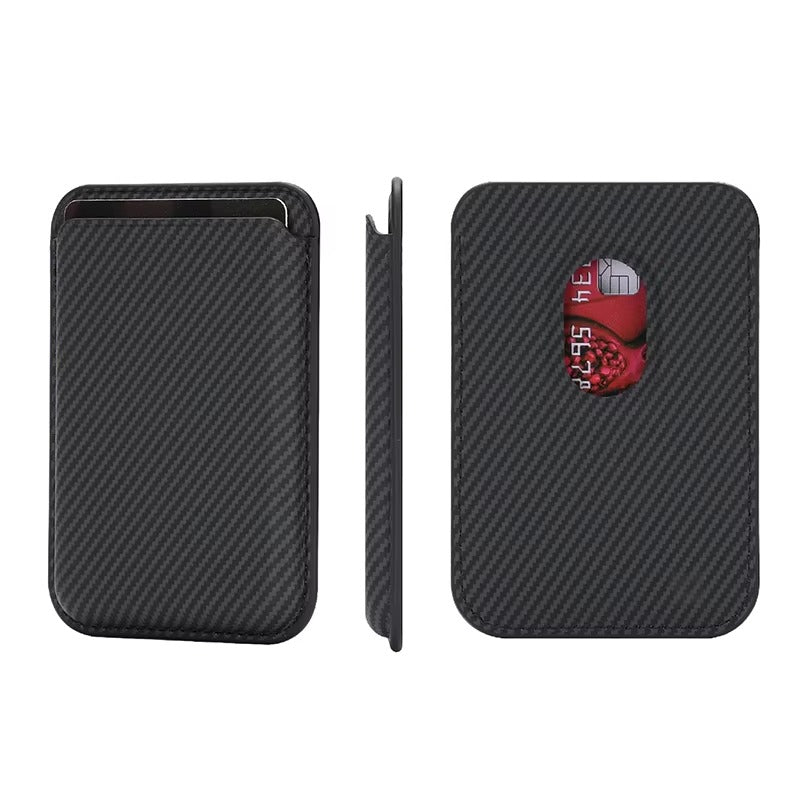 Elite iPhone Carbon Fiber MagSafe Wallet, Strong Magnetic Card Holder with Slim Storage Pocket, Anti-Fingerprint Lightweight Design