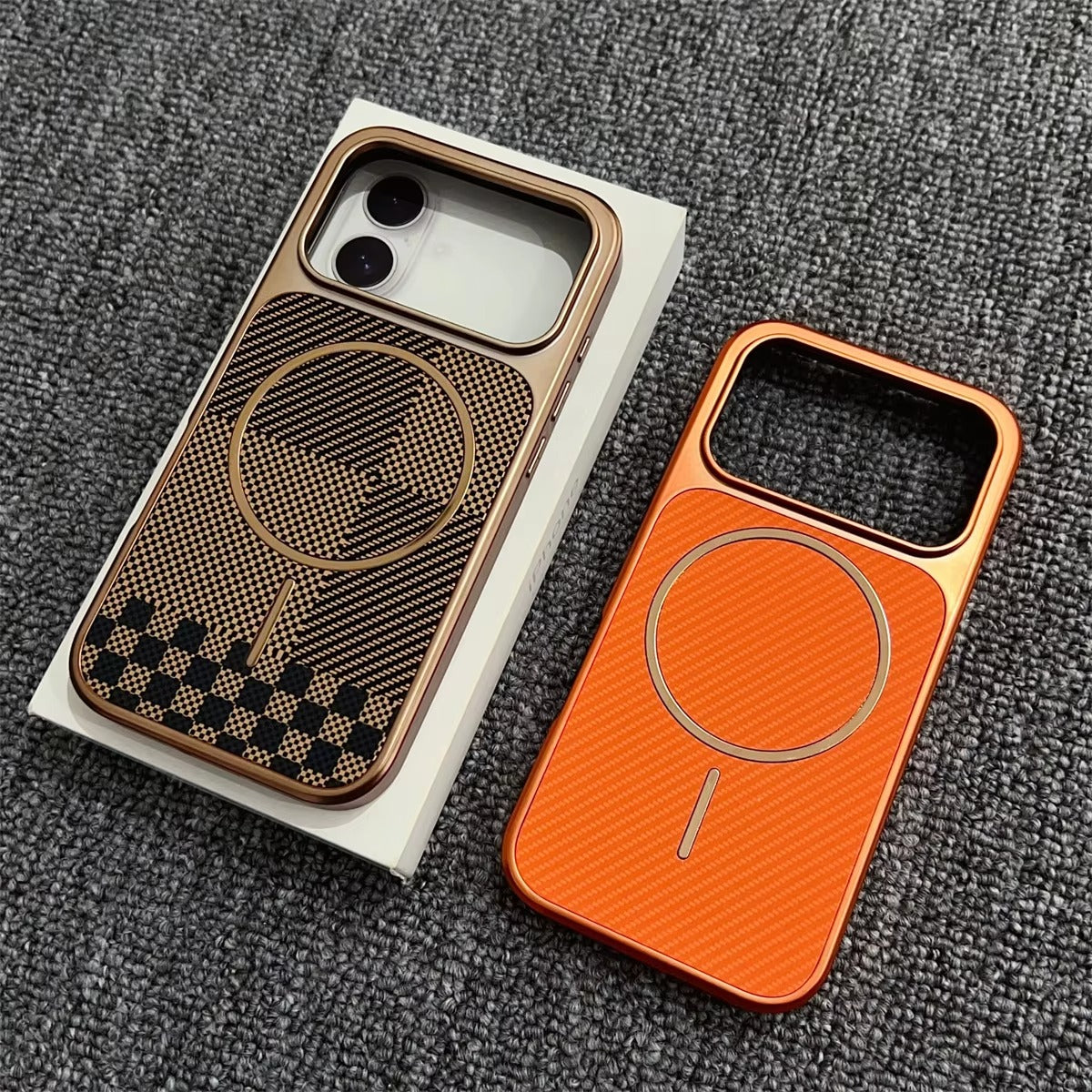 Elite iPhone Case — MagSafe Electroplated Carbon Fiber Cover with Shockproof Scratch-Resistant Protection and Lightweight Wireless-Charging Design