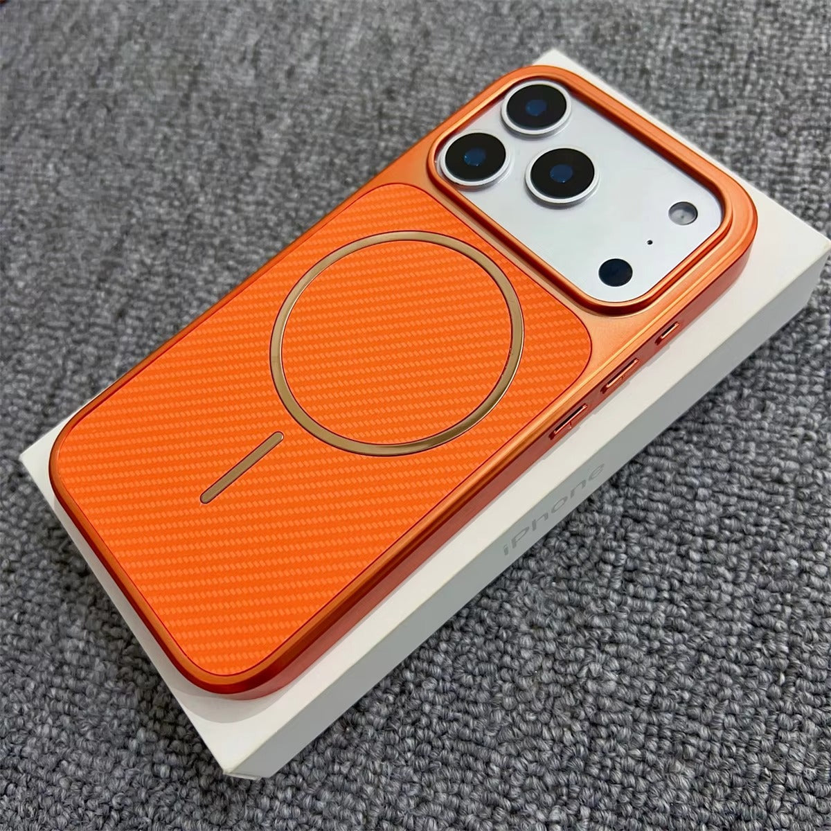 Elite iPhone Case — MagSafe Electroplated Carbon Fiber Cover with Shockproof Scratch-Resistant Protection and Lightweight Wireless-Charging Design