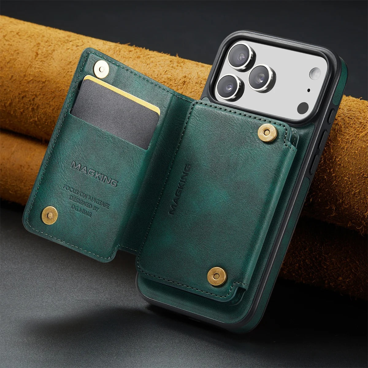 Elite iPhone Detachable Magnetic Leather Wallet Case, MagSafe-Compatible Card Holder with Shock Protection & Scratch Resistance