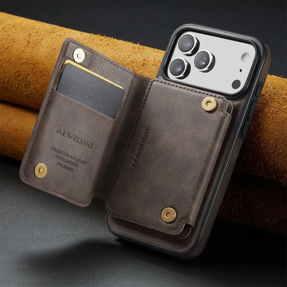 Elite iPhone Detachable Magnetic Leather Wallet Case, MagSafe-Compatible Card Holder with Shock Protection & Scratch Resistance