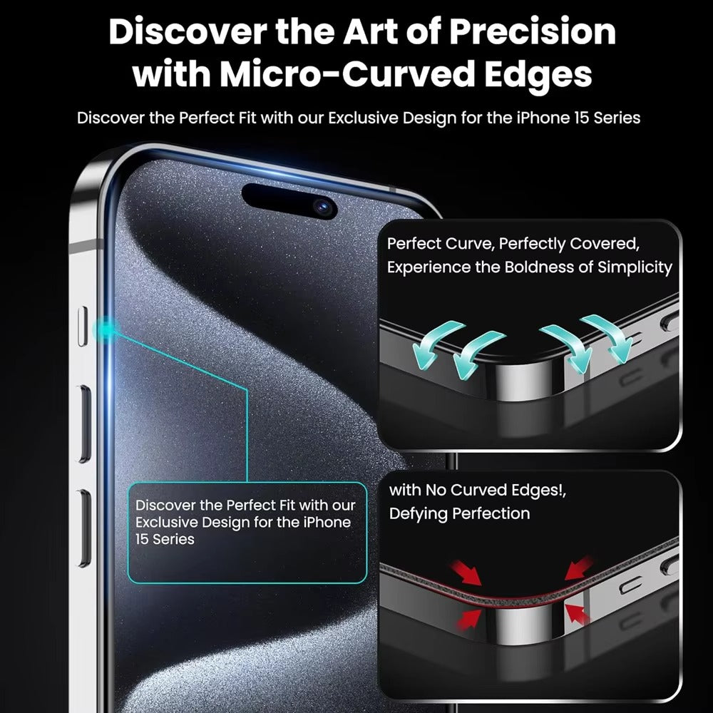 Elite iPhone HD Screen & Camera Lens Protector – Tempered Glass Display Shield with Scratch-Resistant, Shatter-Protective Clarity for Front Screen and Lens