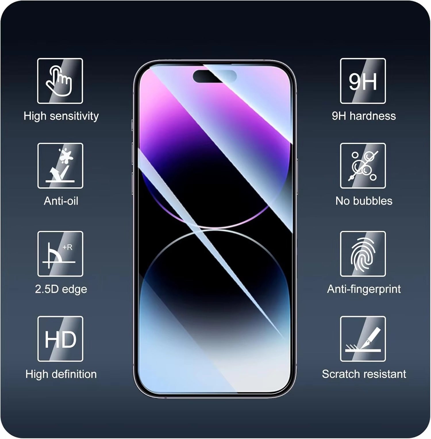 Elite iPhone HD Screen & Camera Lens Protector – Tempered Glass Display Shield with Scratch-Resistant, Shatter-Protective Clarity for Front Screen and Lens