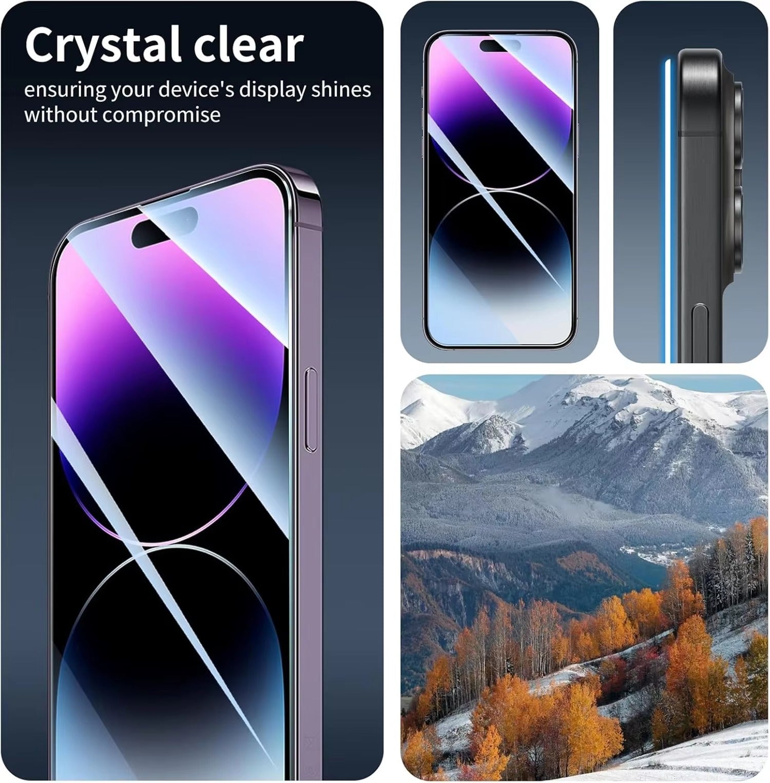 Elite iPhone HD Screen & Camera Lens Protector – Tempered Glass Display Shield with Scratch-Resistant, Shatter-Protective Clarity for Front Screen and Lens