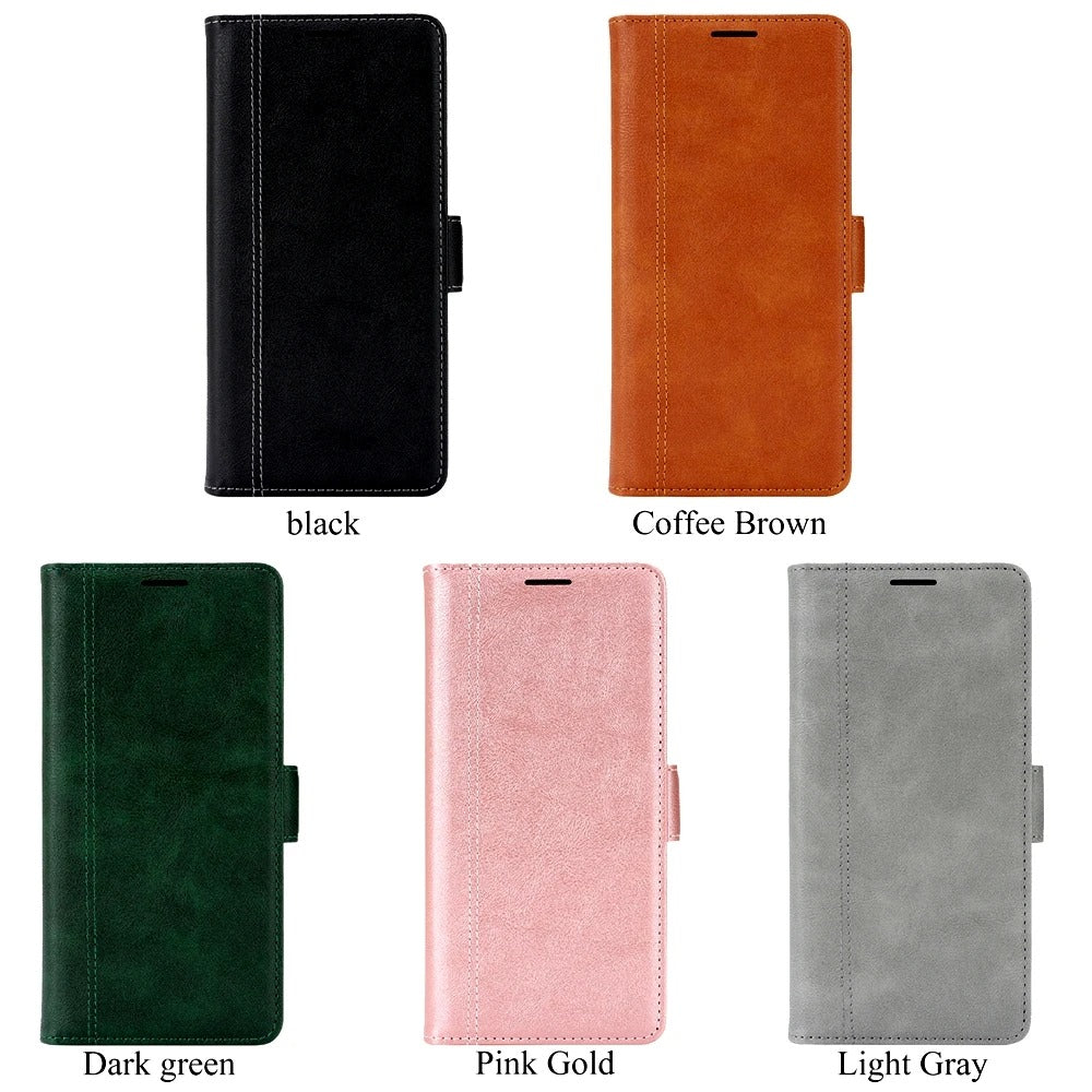 Elite iPhone Magnetic Leather Wallet Case, MagSafe-Compatible Flip Card Holder with Dual-Layer Shock Protection & Matte Finish