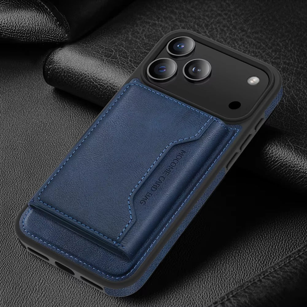 Elite iPhone Magnetic PU Leather Wallet Case, MagSafe-Compatible Card Holder with Shock Protection & Secure Storage