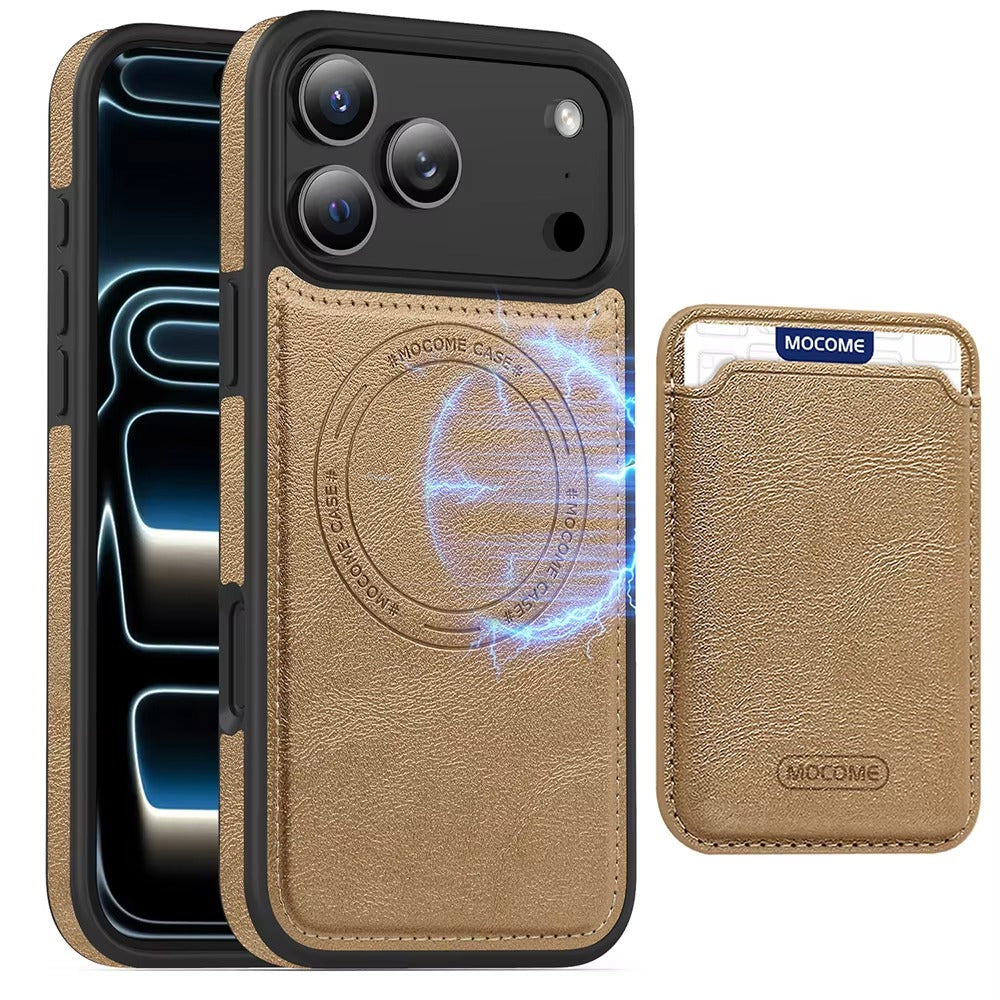 Elite iPhone Magnetic RFID Leather Wallet Case, MagSafe-Compatible Card Holder with Shock Protection & Secure Storage