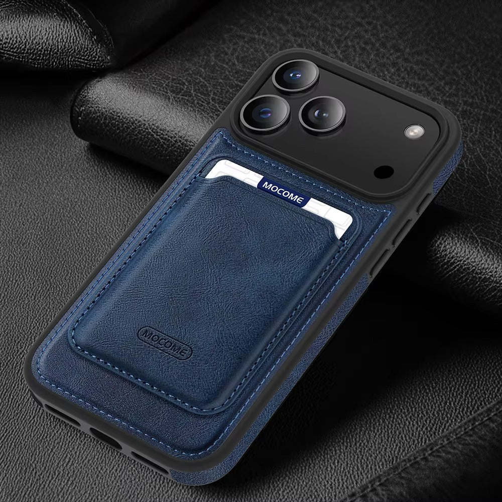 Elite iPhone Magnetic RFID Leather Wallet Case, MagSafe-Compatible Card Holder with Shock Protection & Secure Storage
