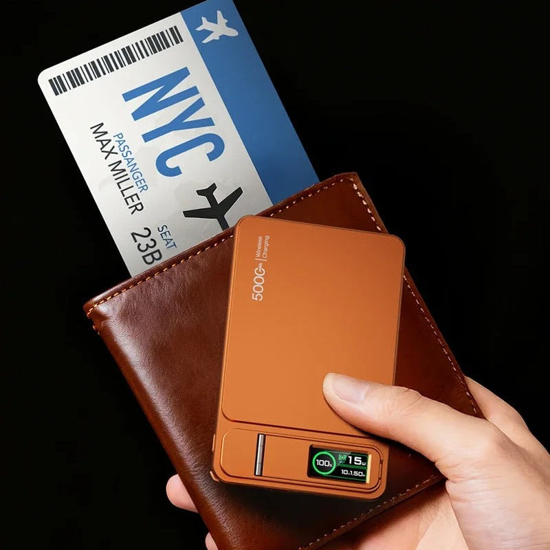 Elite iPhone Magnetic Wireless Power Bank, Fast-Charge Portable Battery with Digital Display and Metal Shell Design