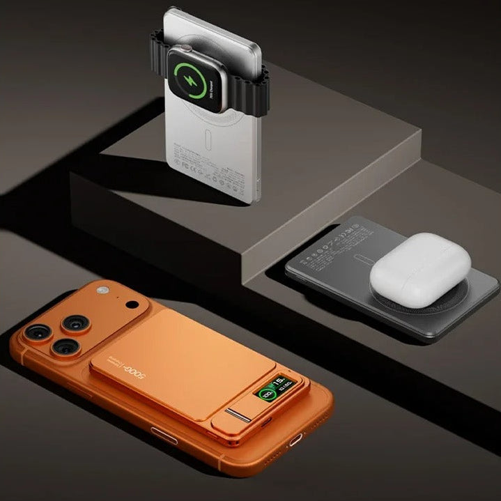 Elite iPhone Magnetic Wireless Power Bank, Fast-Charge Portable Battery with Digital Display and Metal Shell Design