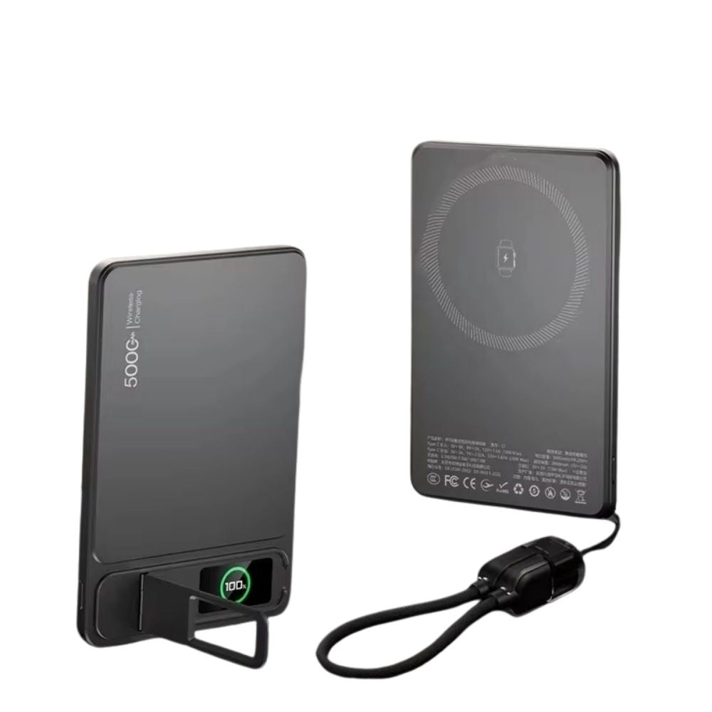 Elite iPhone Magnetic Wireless Power Bank, Fast-Charge Portable Battery with Digital Display and Metal Shell Design