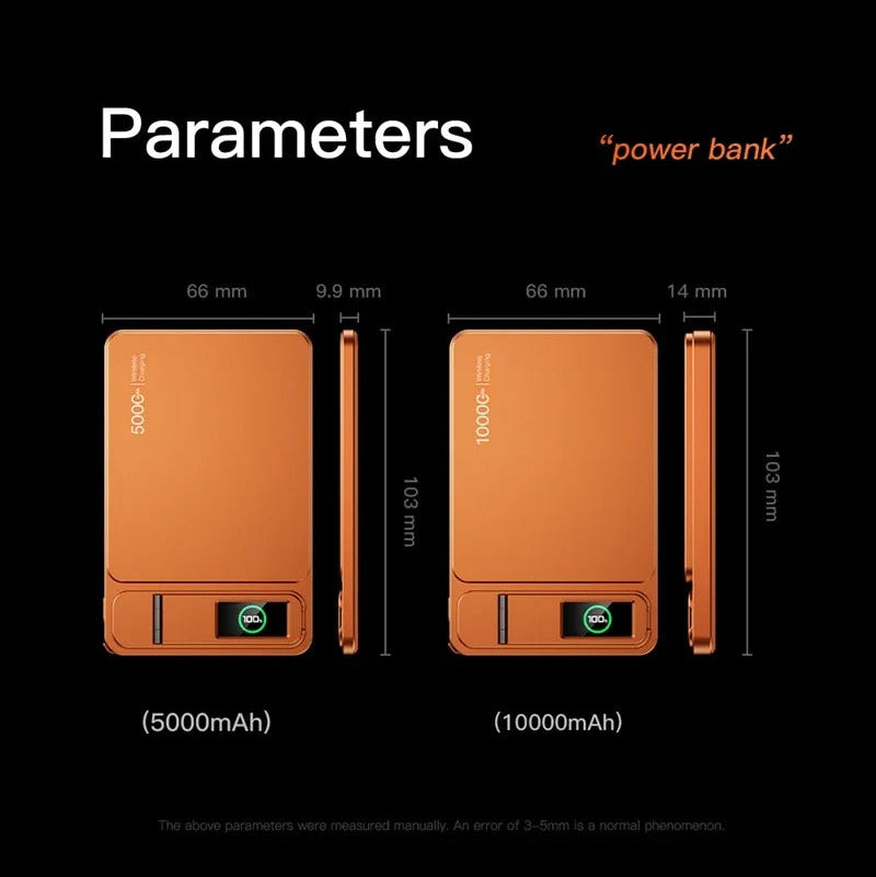 Elite iPhone Magnetic Wireless Power Bank, Fast-Charge Portable Battery with Digital Display and Metal Shell Design