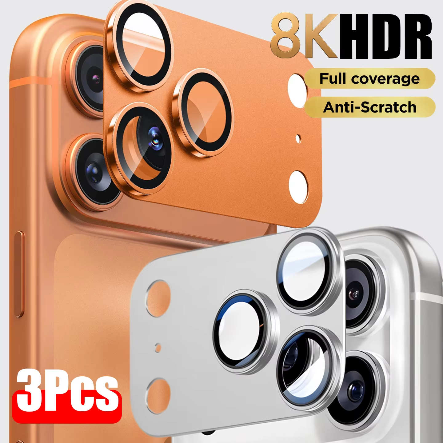 Elite iPhone Metal Camera Lens Protector, Tempered Glass Lens Cover with Precision Fit, Scratch Resistance & Impact Protection