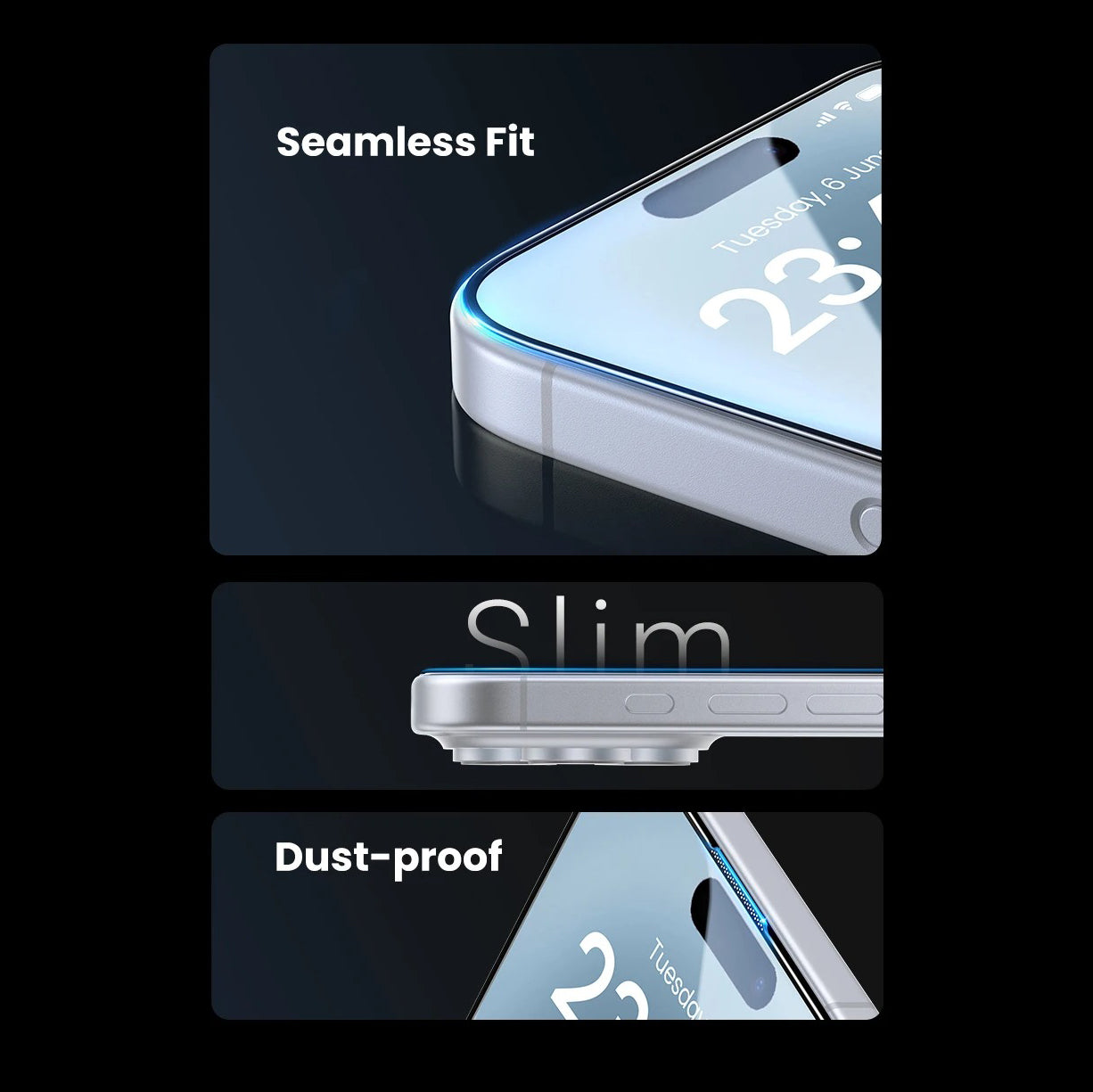 Elite iPhone Privacy Screen Protector – Anti-Spy Tempered Glass with Clear Display Visibility, Fingerprint Resistance, Scratch Defense & Shatter-Protective Front Film