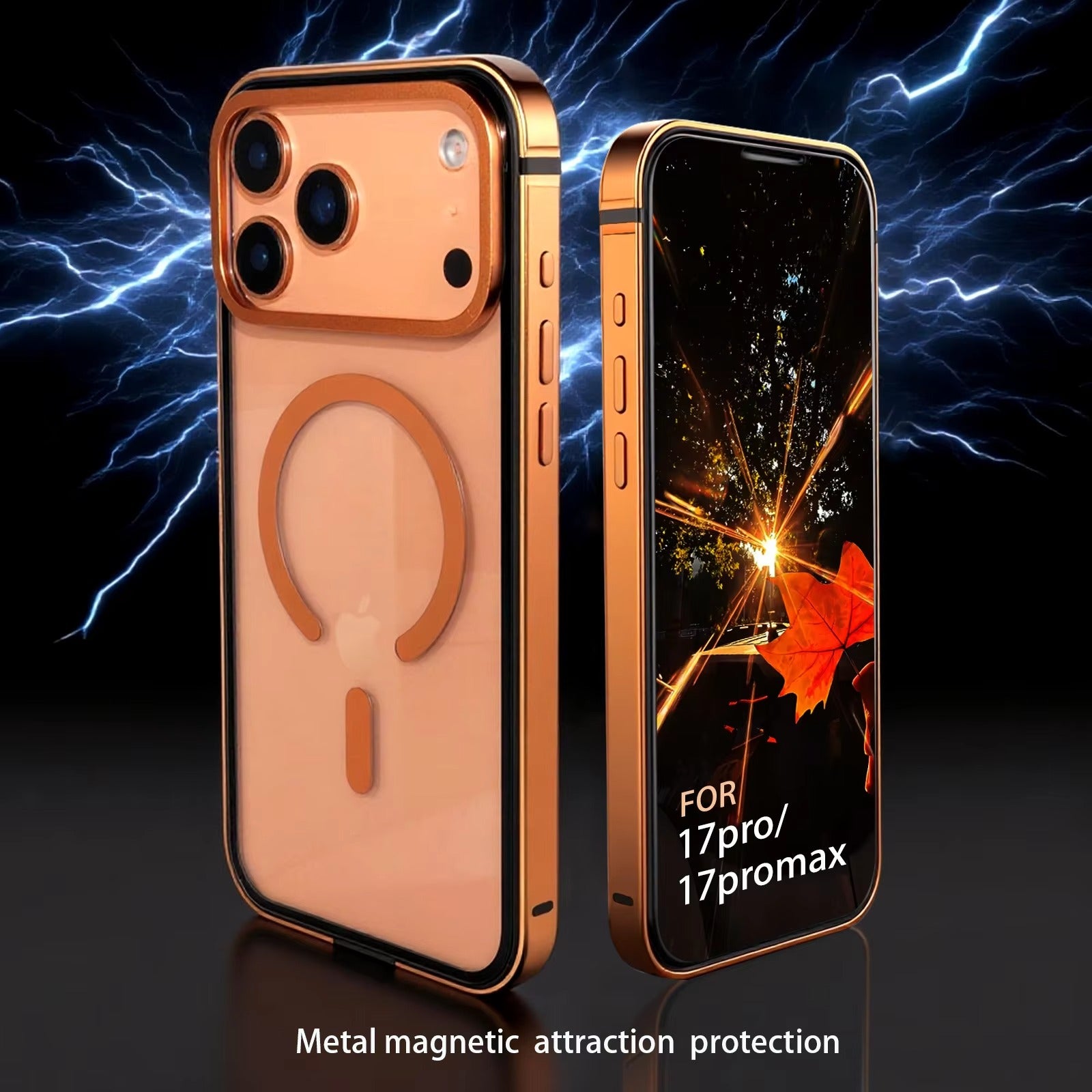 High-End iPhone Case — MagSafe Magnetic Aluminum Alloy Frame with HD Acrylic Backplate, Shock-Resistant Premium Protective Cover