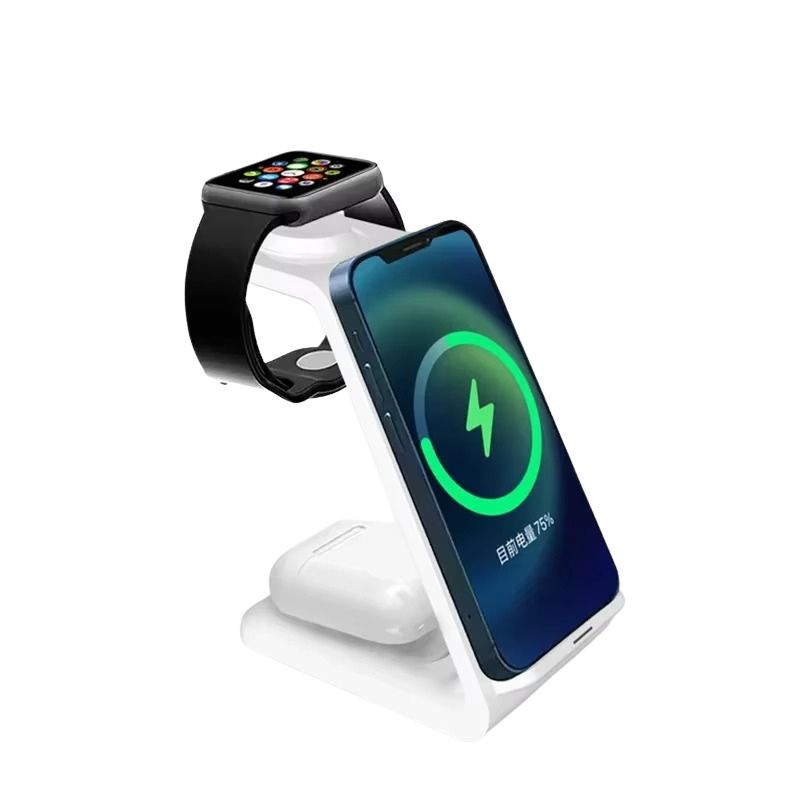High-Quality 3-in-1 Wireless Charging Station Stand, 30W Fast-Charge Dock for Phones, Smart Watches & Earbuds with Charging Indicator