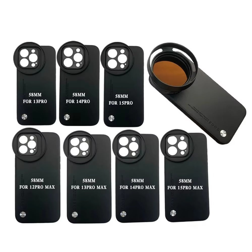 High-Quality Phone Camera Lens Case with 58mm Thread Filter Interface, Tough Full Coverage Build, Anti-Fingerprint Anti-Dust Protection