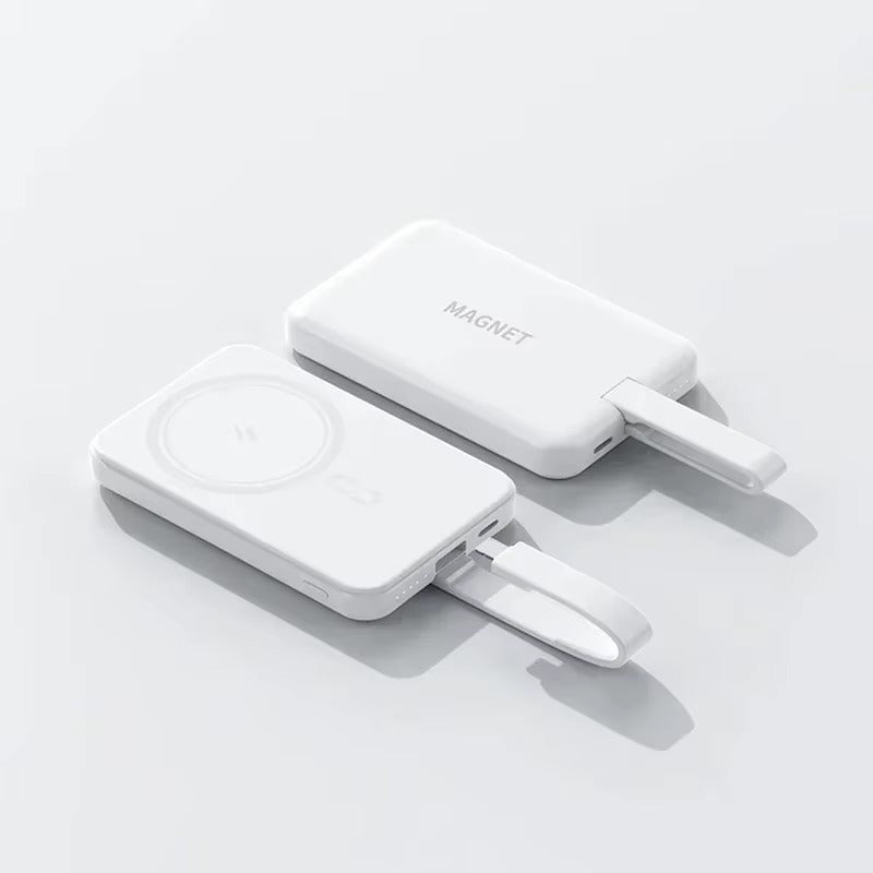 High-Quality Wireless Power Bank with LED Display, 23W Fast-Charge Portable Battery Featuring Built-In Cables, Flashlight & Hand Warmer