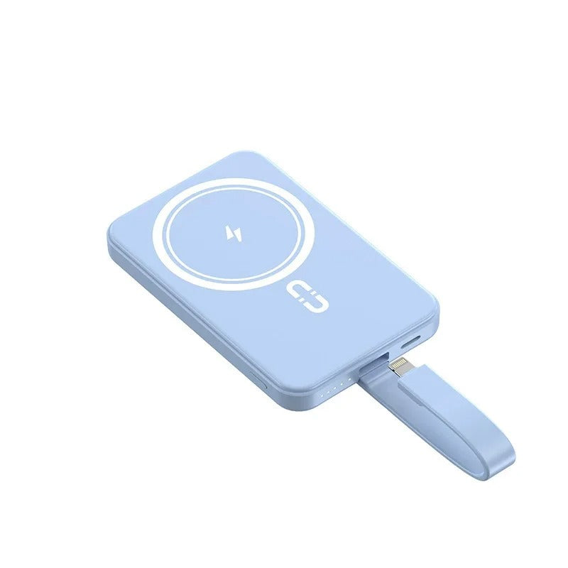 High-Quality Wireless Power Bank with LED Display, 23W Fast-Charge Portable Battery Featuring Built-In Cables, Flashlight & Hand Warmer