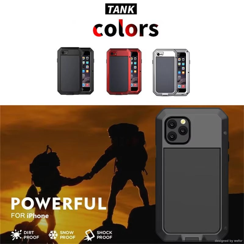 High-Quality iPhone Case — Shockproof Armor Metal Aluminum Full Protective Bumper Cover with Anti-Fingerprint & Non-Slip Design