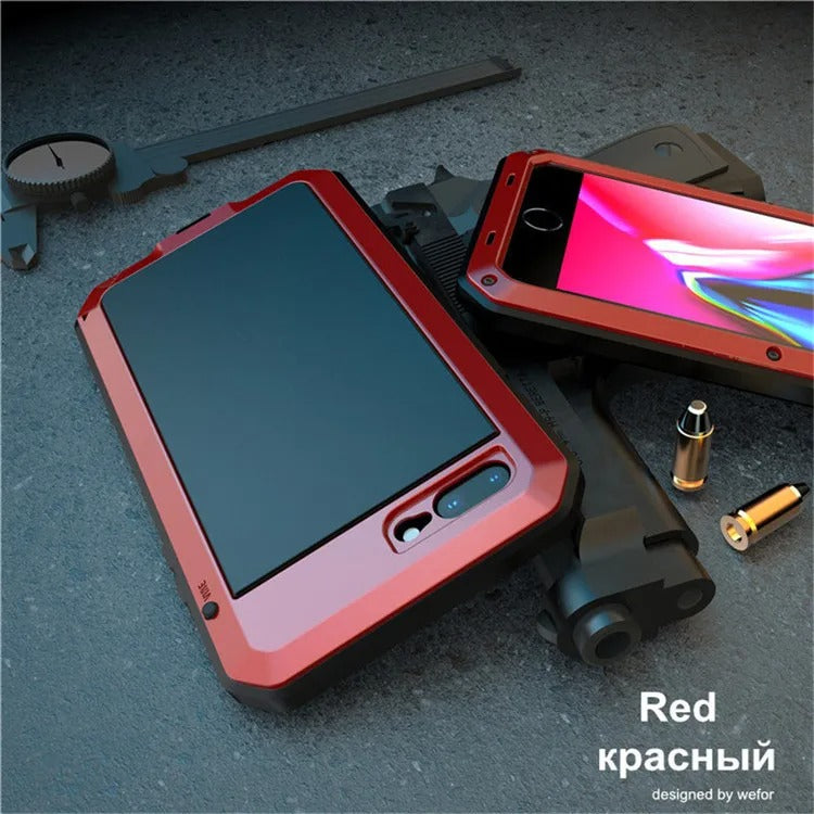 High-Quality iPhone Case — Shockproof Armor Metal Aluminum Full Protective Bumper Cover with Anti-Fingerprint & Non-Slip Design