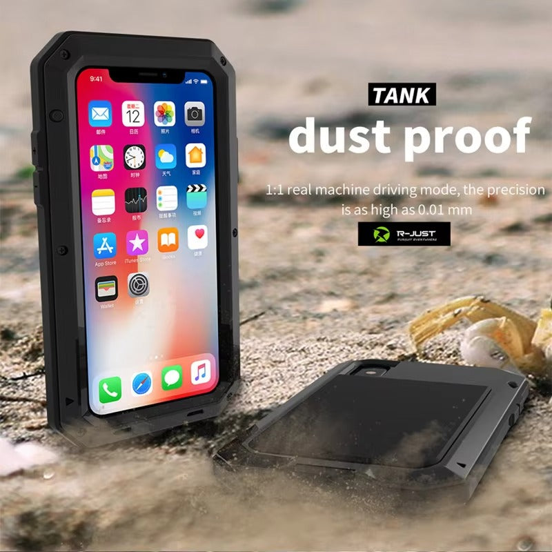 High-Quality iPhone Case — Shockproof Armor Metal Aluminum Full Protective Bumper Cover with Anti-Fingerprint & Non-Slip Design