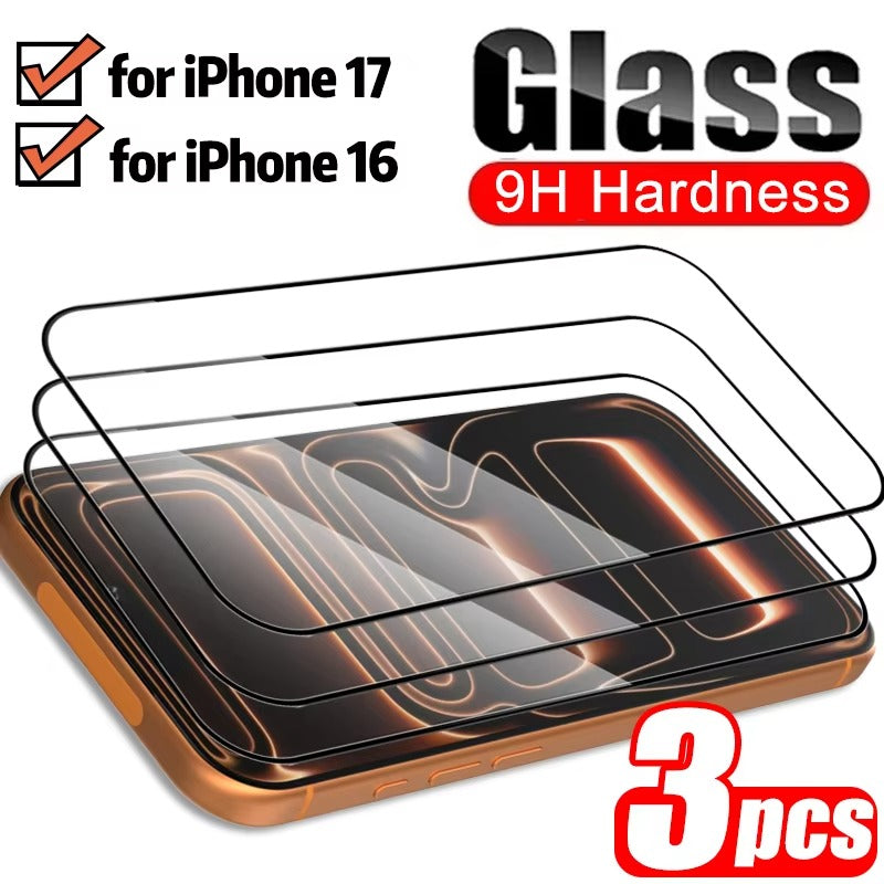 High-Quality iPhone HD Clear Tempered Glass Screen Protector – Full-Screen Display Protection, Smooth Touch Clarity, Fingerprint Resistance & Shatter Defense