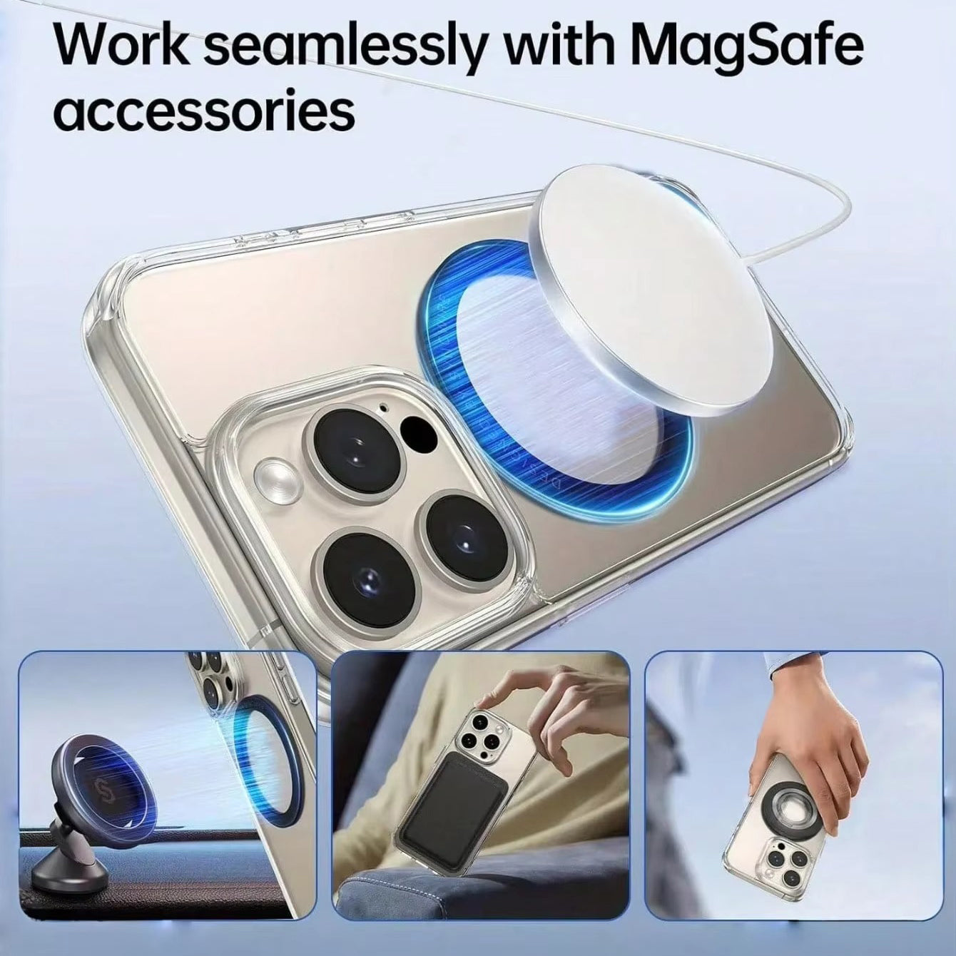 High-Quality iPhone MagSafe Magnetic Metal Ring Adapter, Universal Sticker Plate for Wireless Charging & Car Mount Compatibility