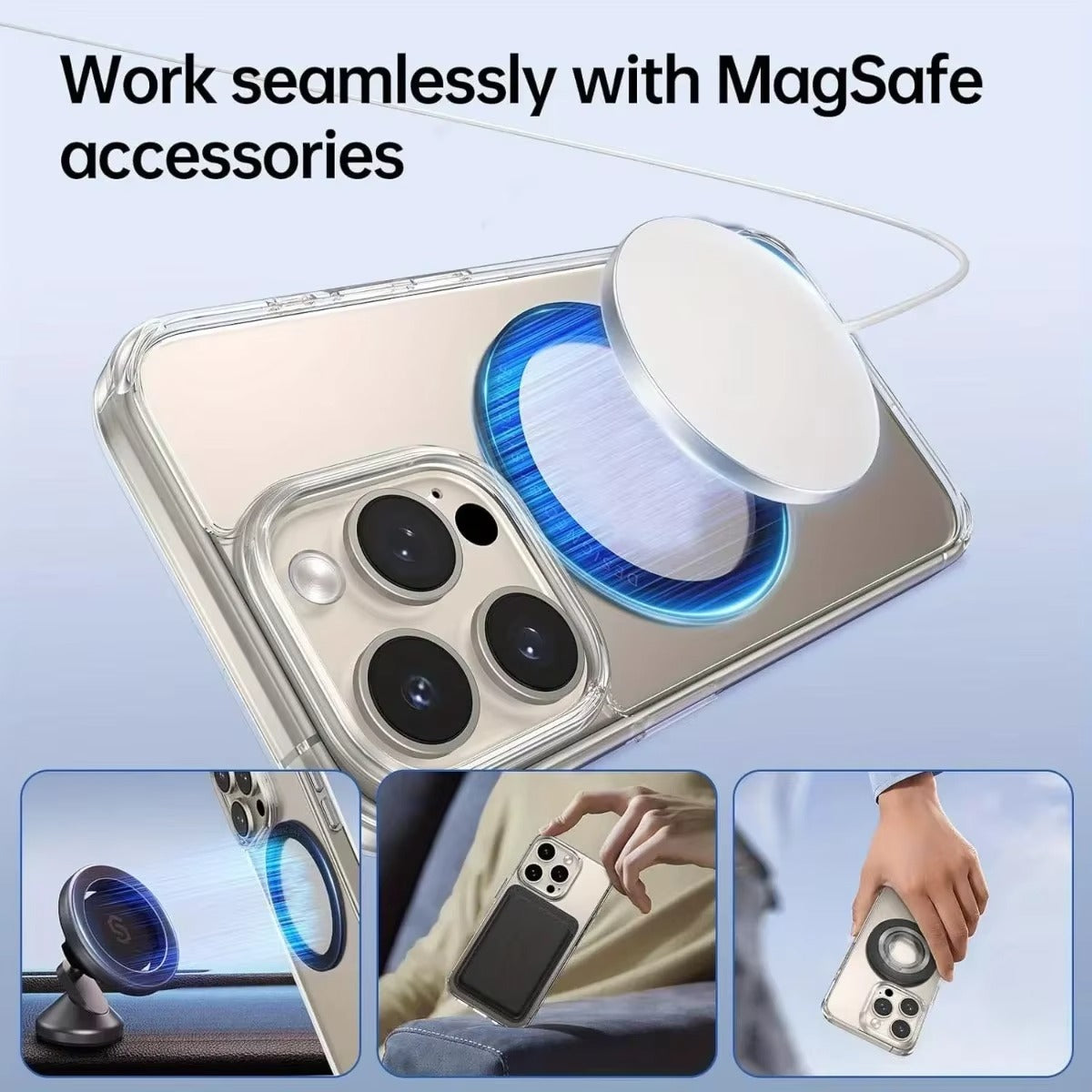 High-Quality iPhone MagSafe Magnetic Metal Ring Adapter, Universal Sticker Plate for Wireless Charging & Car Mount Compatibility