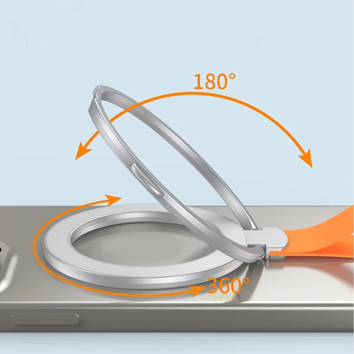 High-Quality iPhone Magnetic Phone Grip Stand, Universal Finger Ring Holder with Hand Strap, Secure MagSafe Hold for Car & Desk Use