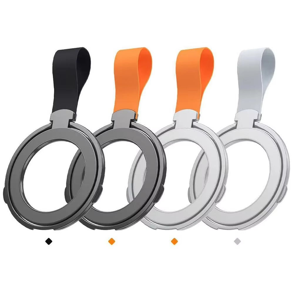 High-Quality iPhone Magnetic Phone Grip Stand, Universal Finger Ring Holder with Hand Strap, Secure MagSafe Hold for Car & Desk Use