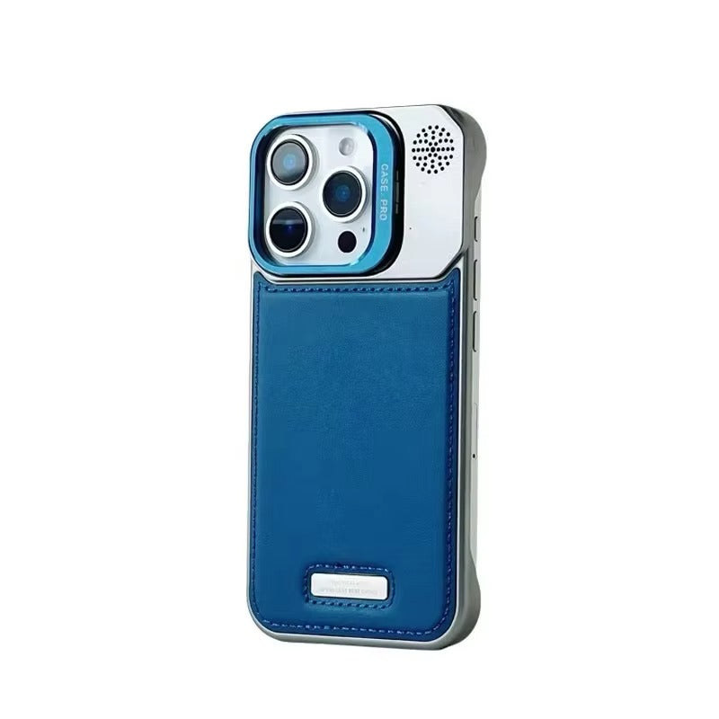 High-Quality iPhone Case — Leather-Feel MagSafe Hard PC Cover with Alloy Lens Holder, Wireless Charging Support and Tough Anti-Fingerprint Protection