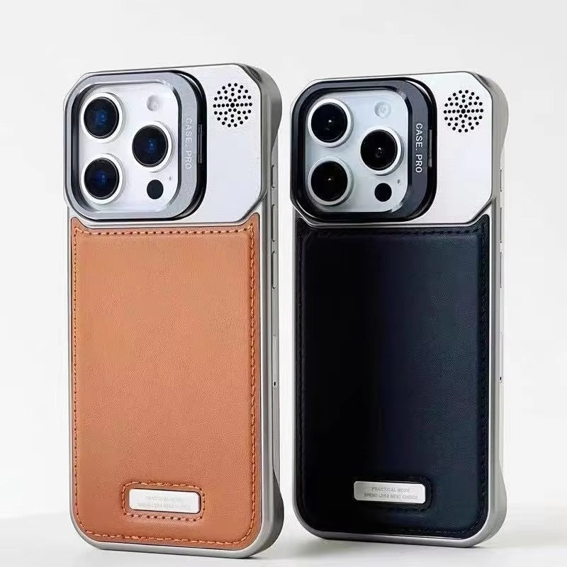 High-Quality iPhone Case — Leather-Feel MagSafe Hard PC Cover with Alloy Lens Holder, Wireless Charging Support and Tough Anti-Fingerprint Protection