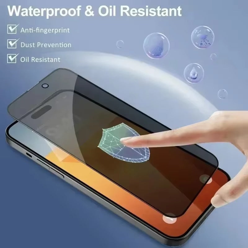 Impact-Ready iPhone Privacy Screen Protector – Full Cover Anti-Spy Tempered Glass with Fingerprint Resistance, Scratch Protection & Shatter-Resistant Display Shield
