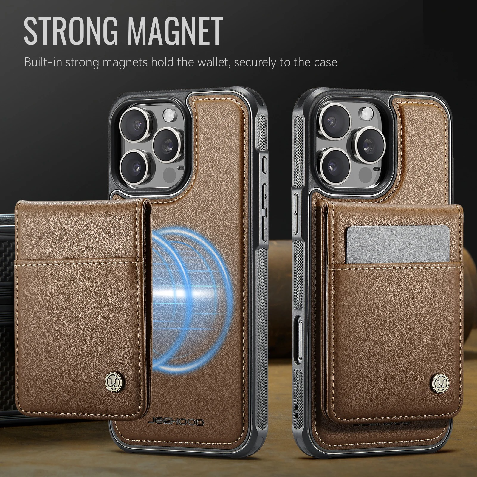 Luxury iPhone Case — 2-in-1 Detachable Magnetic PU Leather Wallet Cover with Card Slot, Shockproof, Anti-Fingerprint, Anti-Scratch, Kickstand, Storage Compartment