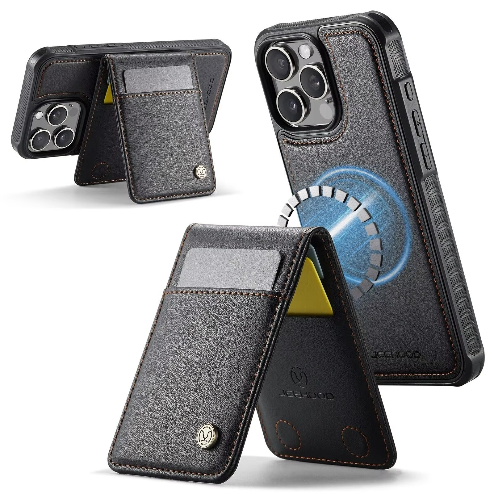 Luxury iPhone Case — 2-in-1 Detachable Magnetic PU Leather Wallet Cover with Card Slot, Shockproof, Anti-Fingerprint, Anti-Scratch, Kickstand, Storage Compartment