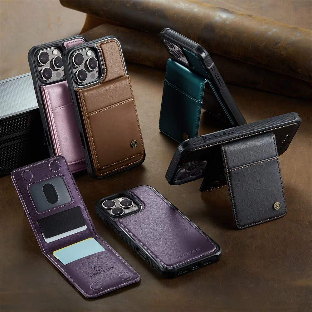 Luxury iPhone Case — 2-in-1 Detachable Magnetic PU Leather Wallet Cover with Card Slot, Shockproof, Anti-Fingerprint, Anti-Scratch, Kickstand, Storage Compartment