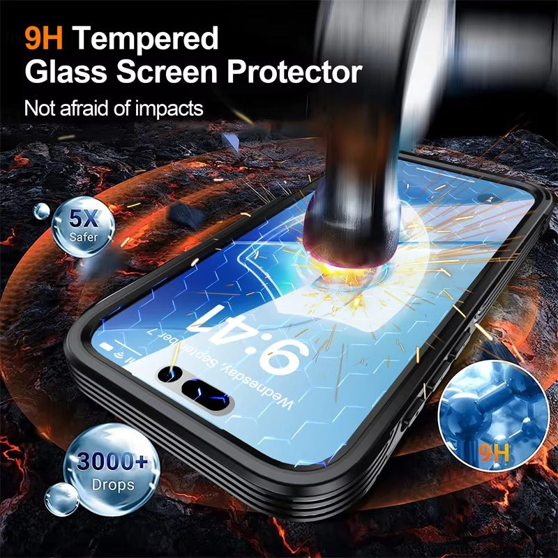 Luxury iPhone Case — 360° Transparent Magnetic Full-Coverage Double-Sided Shockproof TPU Cover, MagSafe Compatible, Wireless-Charging Safe