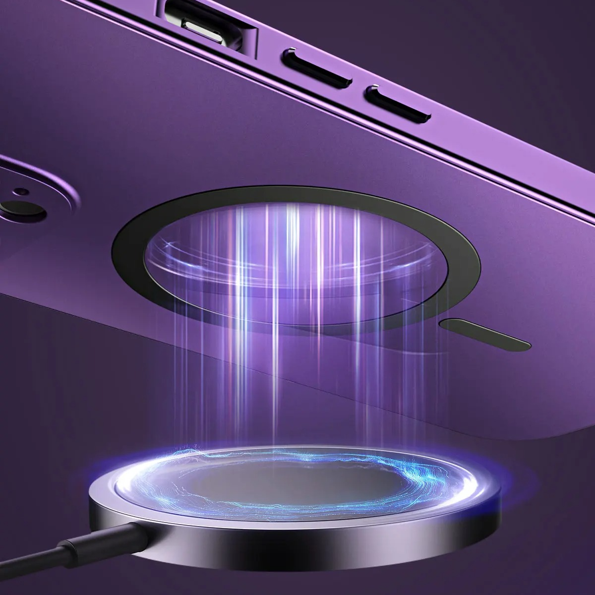 Luxury iPhone Case — Aluminum Alloy Magnetic MagSafe Wireless-Charging Full-Coverage Shockproof Cover with Glass Lens and Matte Anti-Glare Finish
