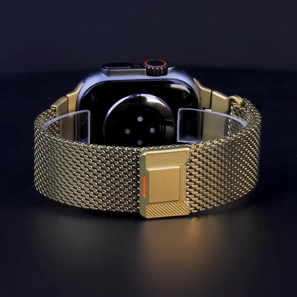 Luxury Apple Watch Milanese Loop Band, Magnetic Metal Bracelet Strap for 38–49mm Smartwatches
