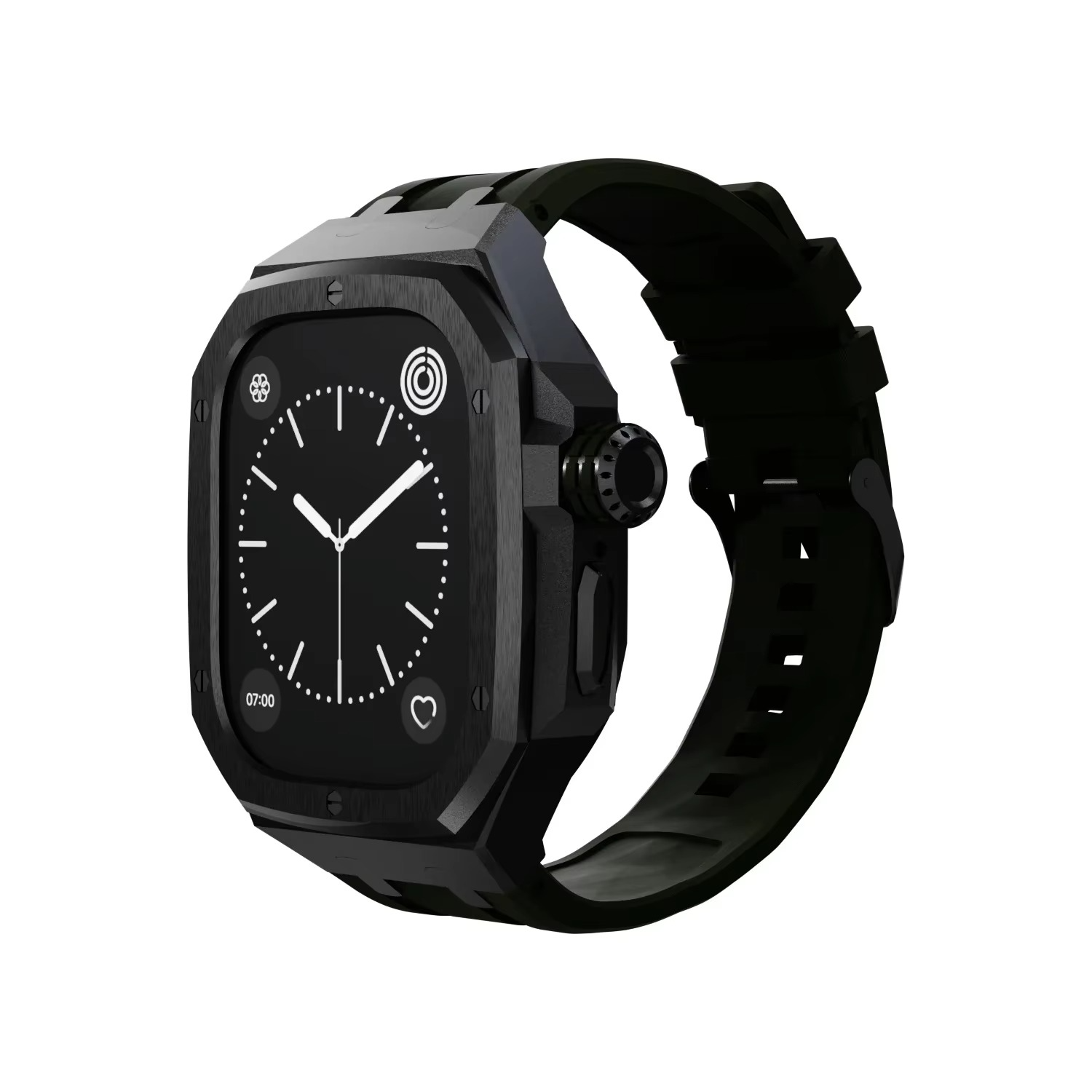Luxury Apple Watch Stainless Steel Case & Strap Mod Kit, Premium Upgrade Protective Frame & Metal Band Set