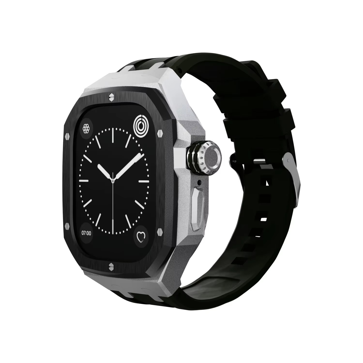 Luxury Apple Watch Stainless Steel Case & Strap Mod Kit, Premium Upgrade Protective Frame & Metal Band Set
