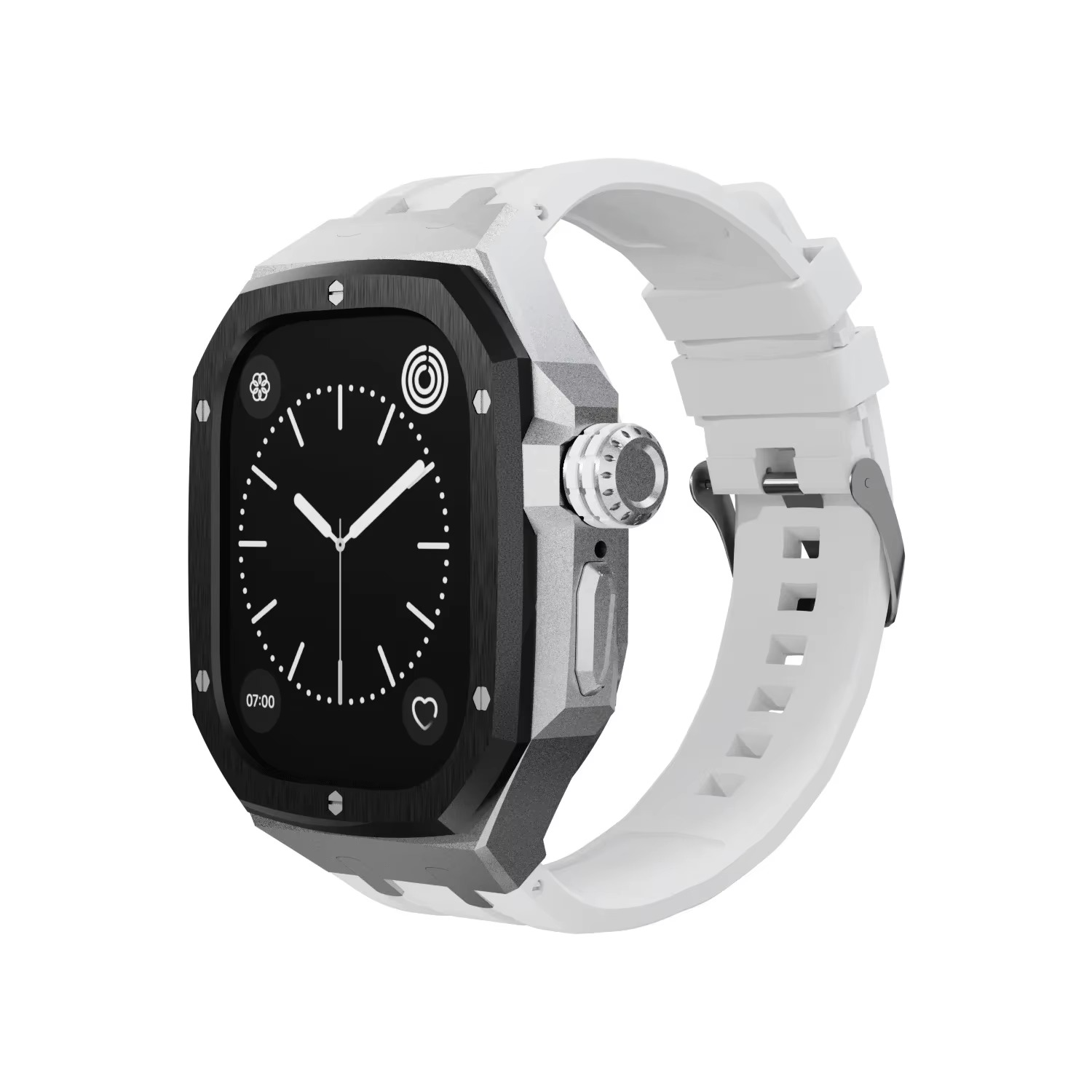 Luxury Apple Watch Stainless Steel Case & Strap Mod Kit, Premium Upgrade Protective Frame & Metal Band Set